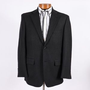 Pronto Uomo Mens Black Lambswool Sport Coat 40R